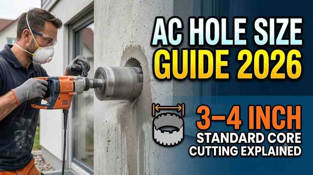 AC Hole Size Guide 2026: 3–4 Inch Standard Core Cutting Explained