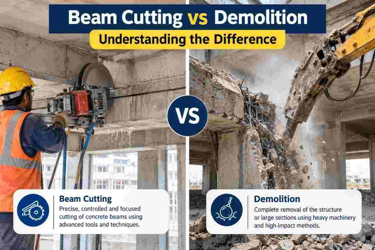 Beam Cutting vs Demolition: Understanding the Difference | Core Cutting India