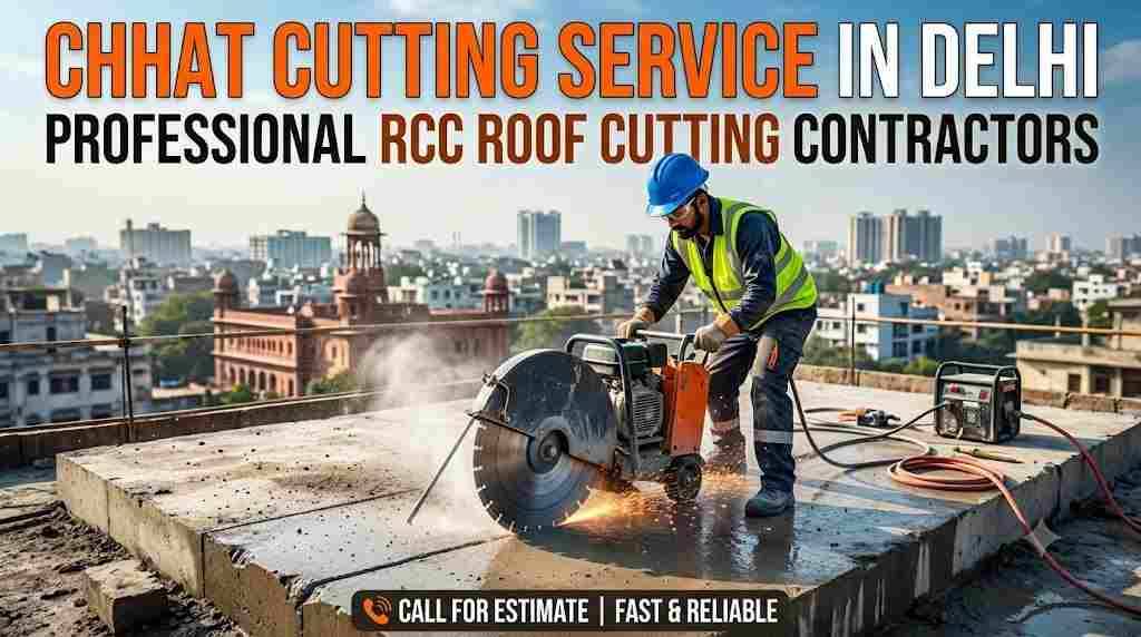 Chhat Cutting Service in Delhi | RCC Roof Cutting Contractors