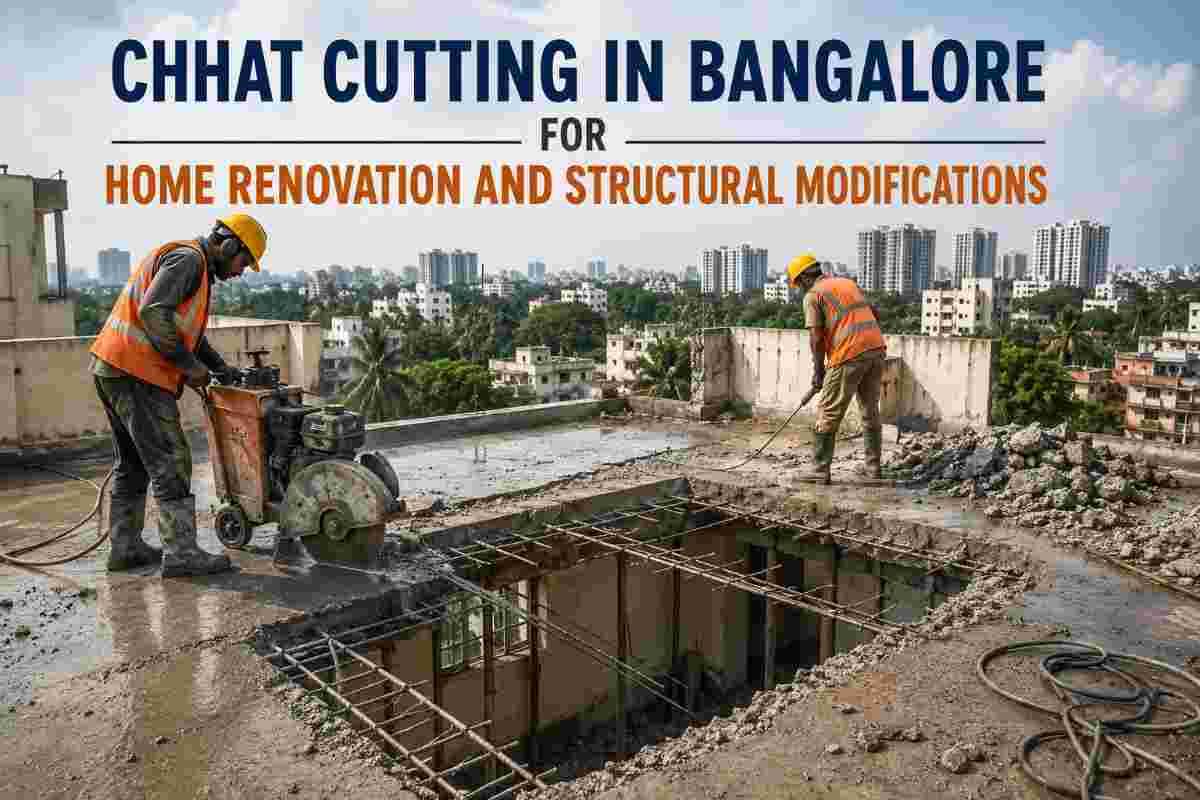 Chhat Cutting in Bangalore | Slab Cutting for Home Renovation | Core Cutting India
