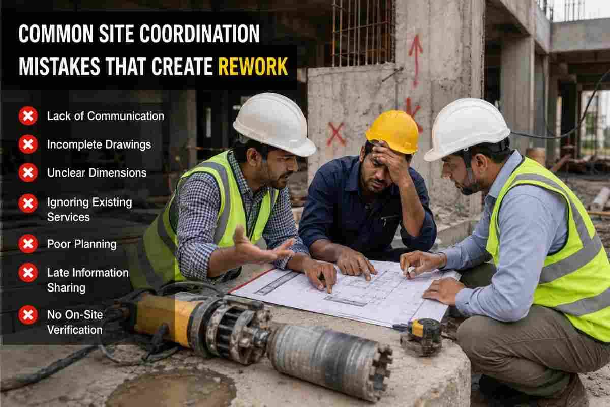 Common Site Coordination Mistakes That Create Rework | Core Cutting India