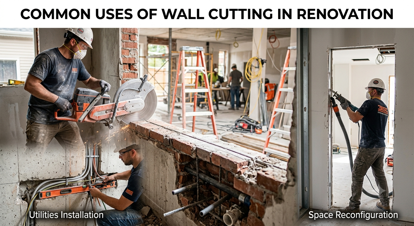 Common Uses of Wall Cutting in Home and Commercial Renovation | Core Cutting India
