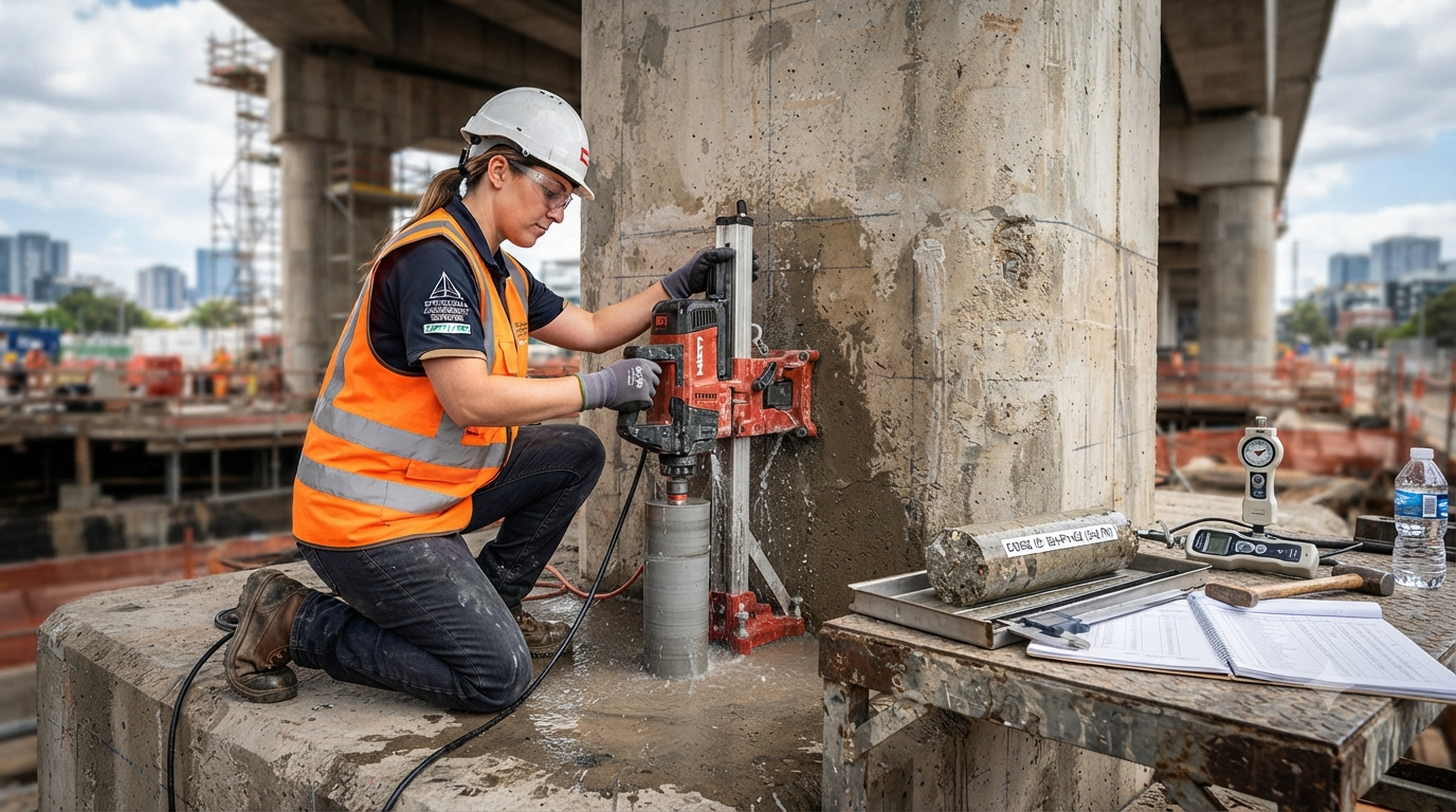Concrete Core Testing for Structural Health Assessment in India | info@corecuttingindia.com