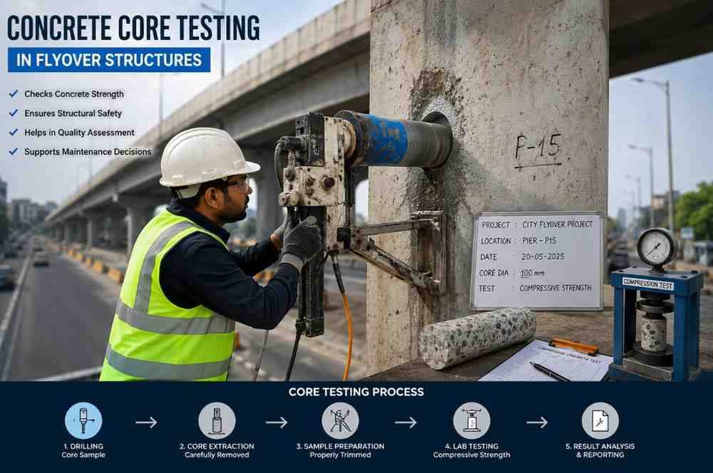 Concrete Core Testing in Flyover Structures: Ensuring Longevity and Structural Integrity