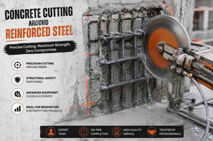Concrete Cutting Around Reinforced Steel | Core Cutting India