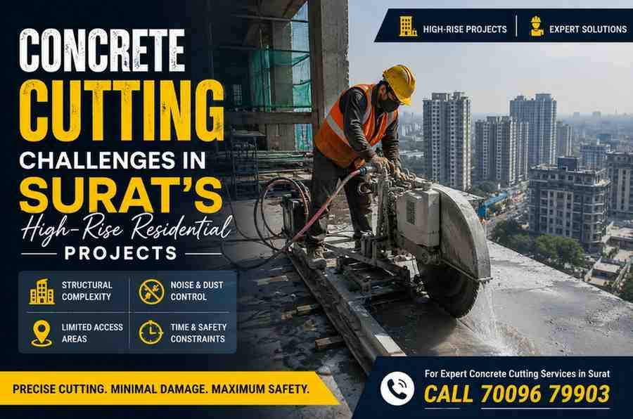 Concrete Cutting Challenges in Surat's High-Rise Residential Projects | Core Cutting India