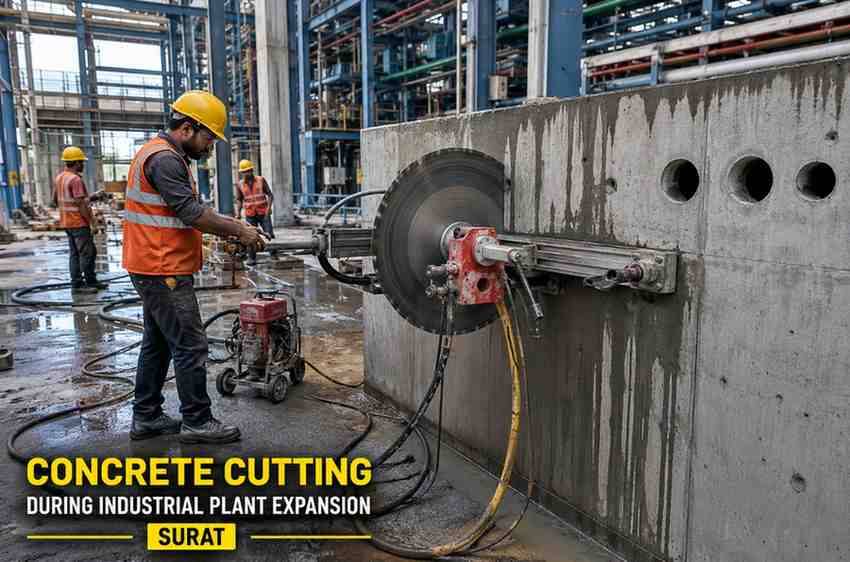 Concrete Cutting During Industrial Plant Expansion in Surat: A Complete Guide by Core Cutting India