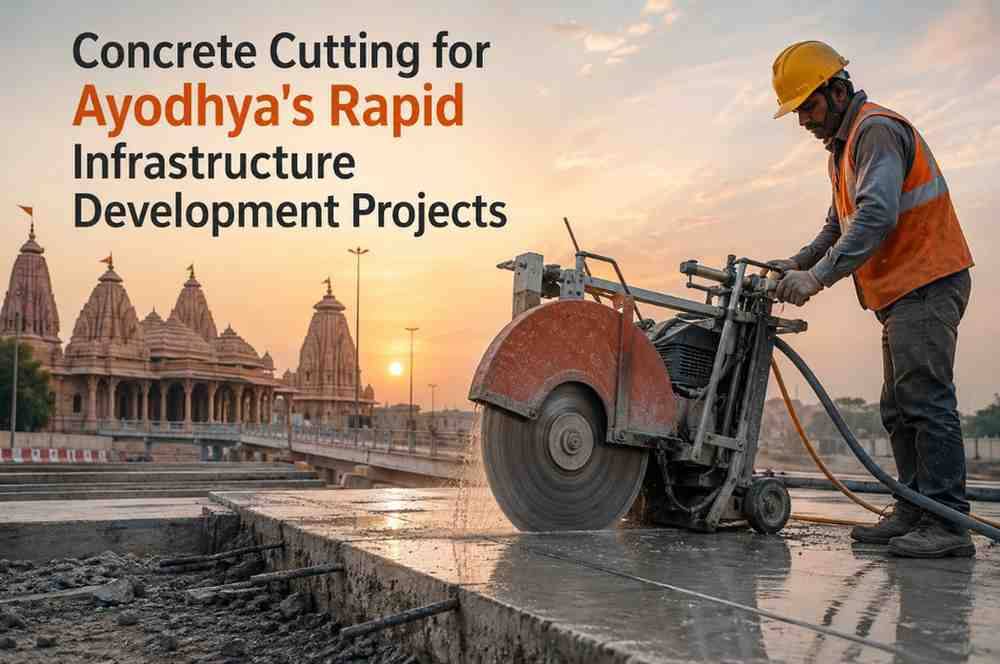 Concrete Cutting for Ayodhya's Rapid Infrastructure Development Projects: Methods, Benefits and Applications