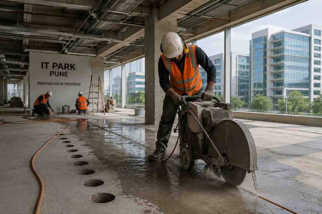Concrete Cutting for IT Park Renovation Projects in Pune | Core Cutting India