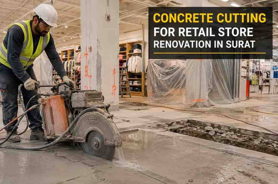 Concrete Cutting for Retail Store Renovation in Surat | Core Cutting India
