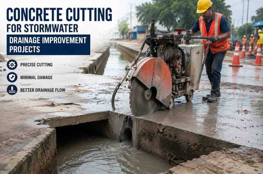 Concrete Cutting for Stormwater Drainage Improvement Projects | Core Cutting India