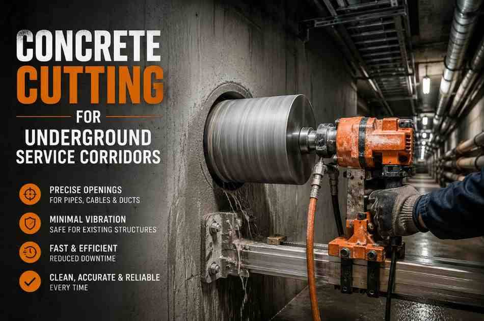 Concrete Cutting for Underground Service Corridors: Precision Techniques for Safe, Efficient Excavation | Core Cutting India