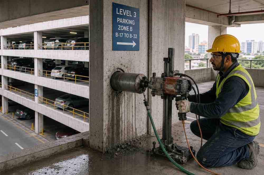 Concrete Drilling for Multi-Level Parking Structures in Surat: A Complete Guide by Core Cutting India