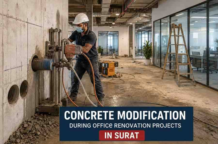 Concrete Modification During Office Renovation Projects in Surat: A Complete Guide by Core Cutting India