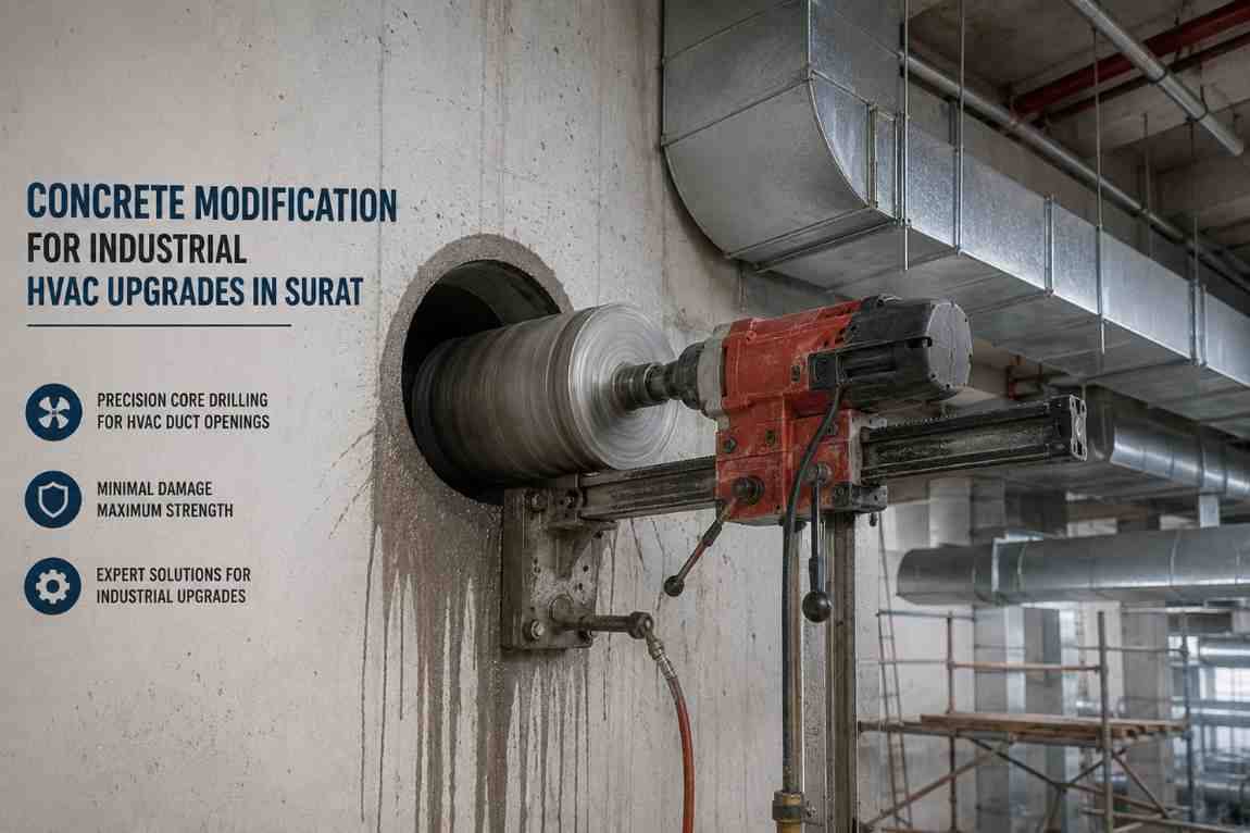 Concrete Modification for Industrial HVAC Upgrades in Surat | Core Cutting India