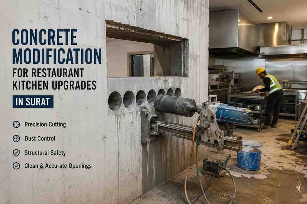 Concrete Modification for Restaurant Kitchen Upgrades in Surat | Core Cutting India