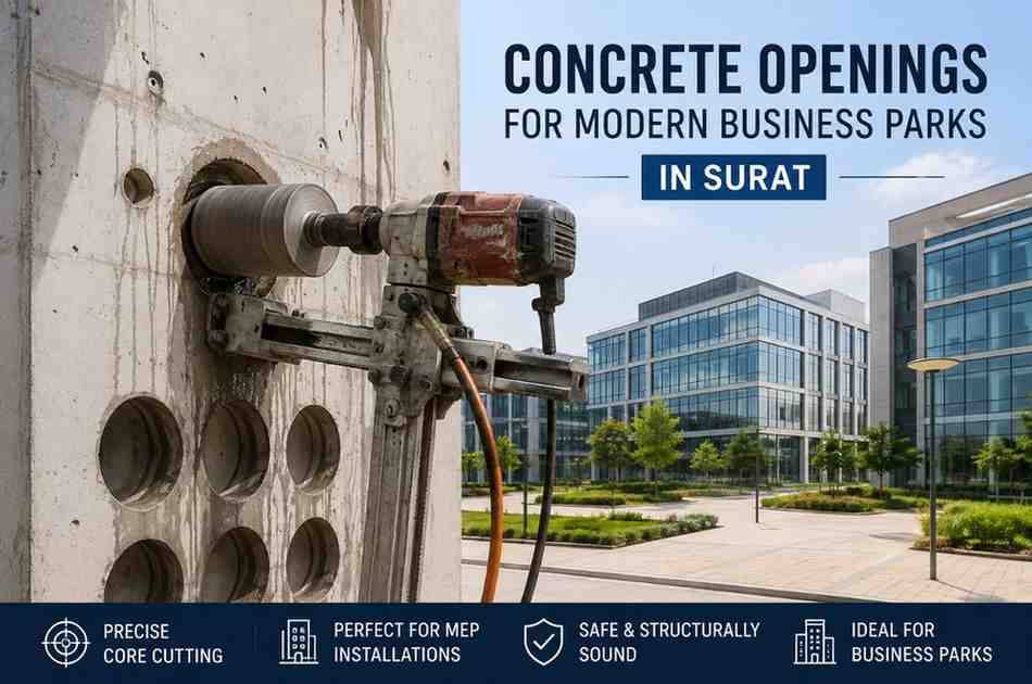 Concrete Openings for Modern Business Parks in Surat: A Complete Guide to Precision Cutting & Coring | Core Cutting India