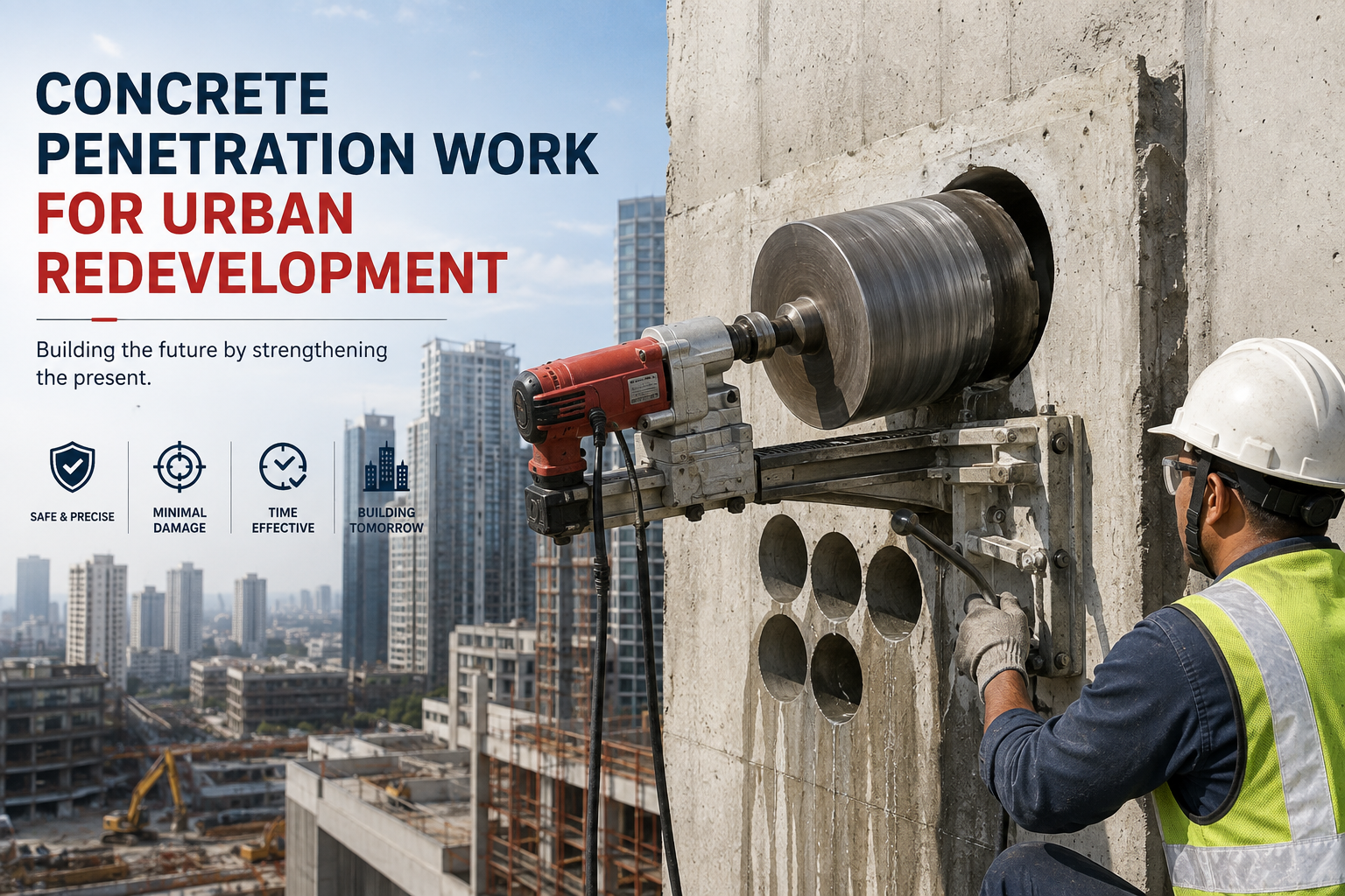Concrete Penetration Work for Urban Redevelopment | Core Cutting India
