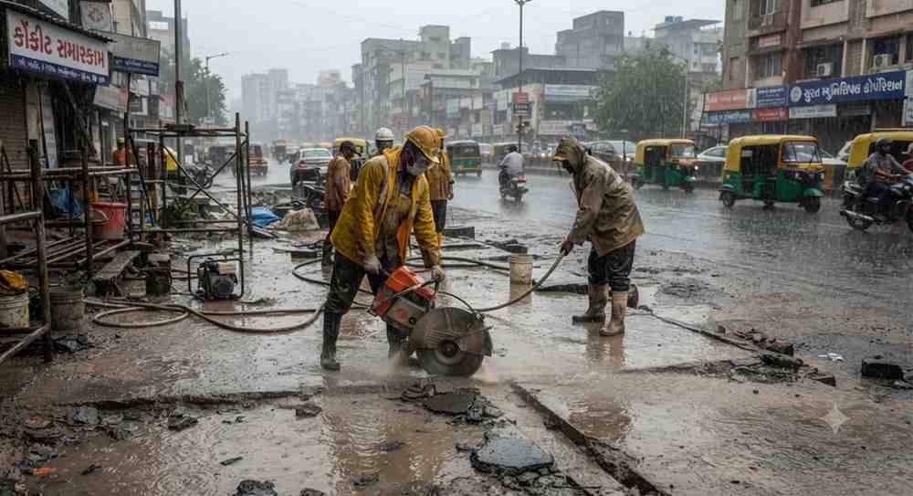 Concrete Repair and Cutting Challenges During Surat's Monsoon Season | Core Cutting India