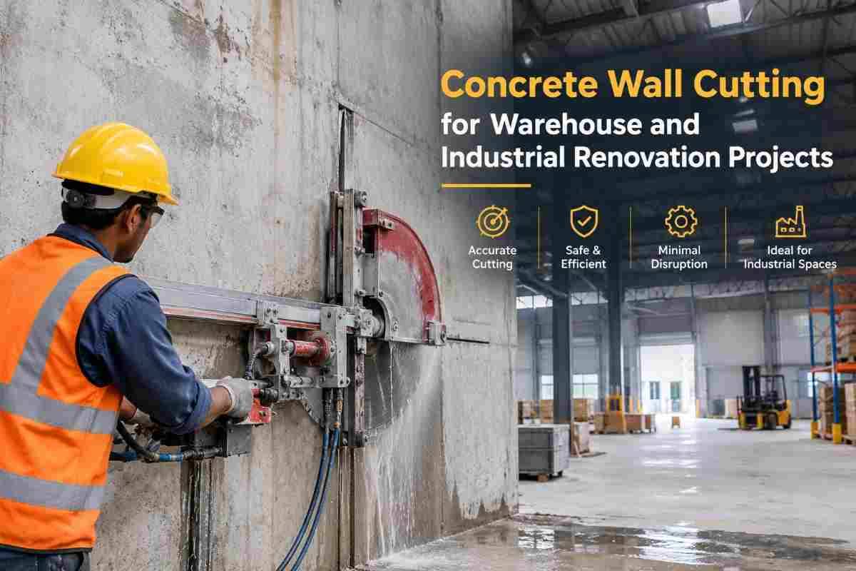 Concrete Wall Cutting for Warehouse & Industrial Renovation | Core Cutting India