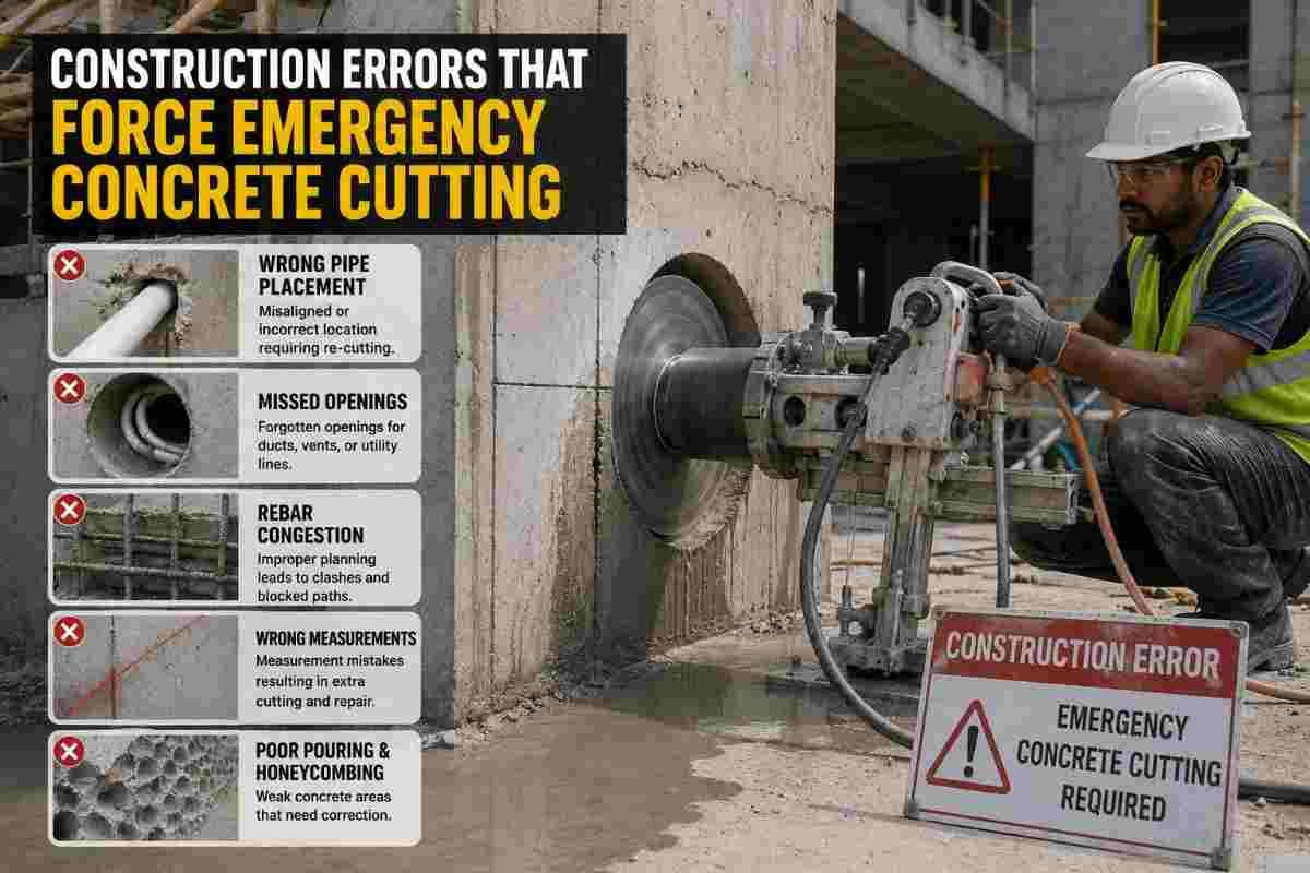 Construction Errors That Force Emergency Concrete Cutting: Causes, Risks & Solutions