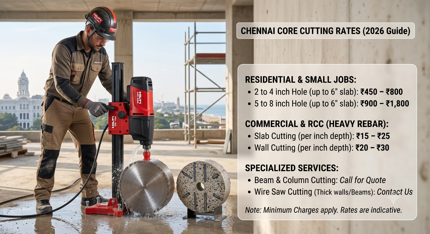 Core Cutting Price in Chennai — 2026 Rate Guide | Core Cutting India