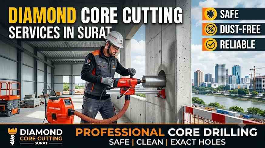 Diamond Core Cutting Services in Surat – Safe, Dust-Free & Reliable