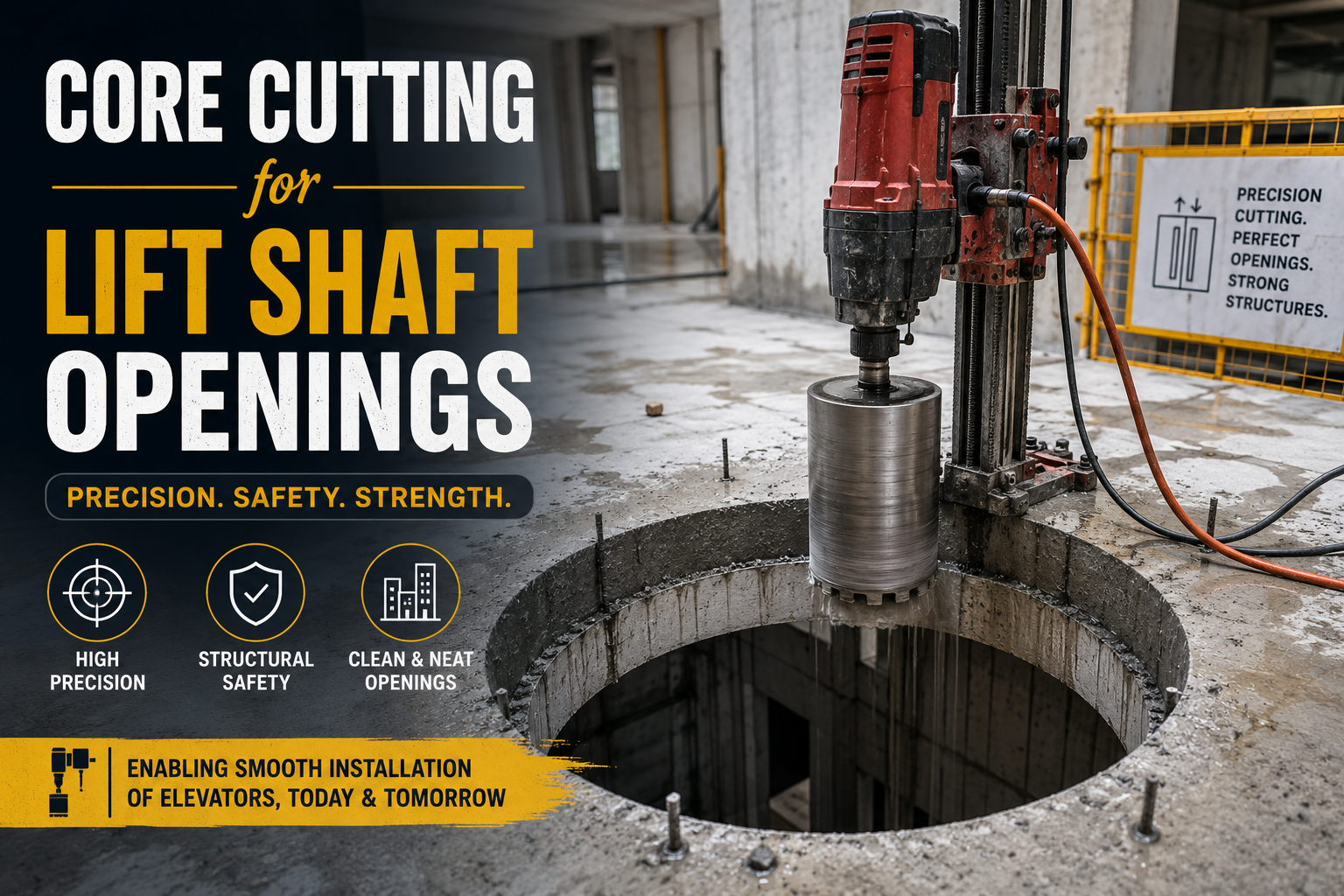 Core Cutting for Lift Shaft Openings: Precision, Safety & Excellence
