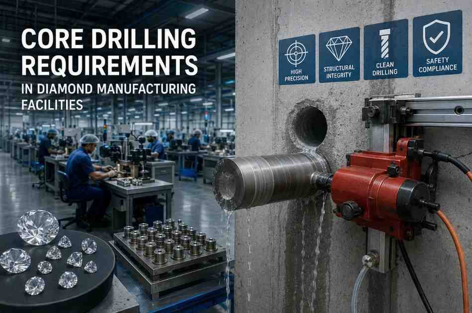 Core Drilling Requirements in Diamond Manufacturing Facilities | Core Cutting India