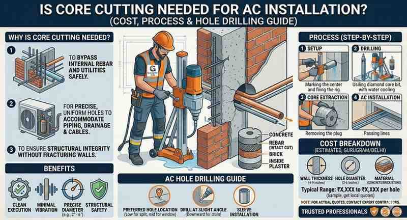 Is Core Cutting Needed for AC Installation? Cost, Process & AC Hole Drilling Guide
