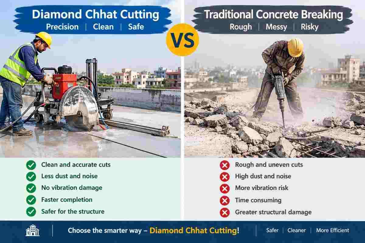 Diamond Chhat Cutting vs Traditional Concrete Breaking: Which Is Better for Your Project?