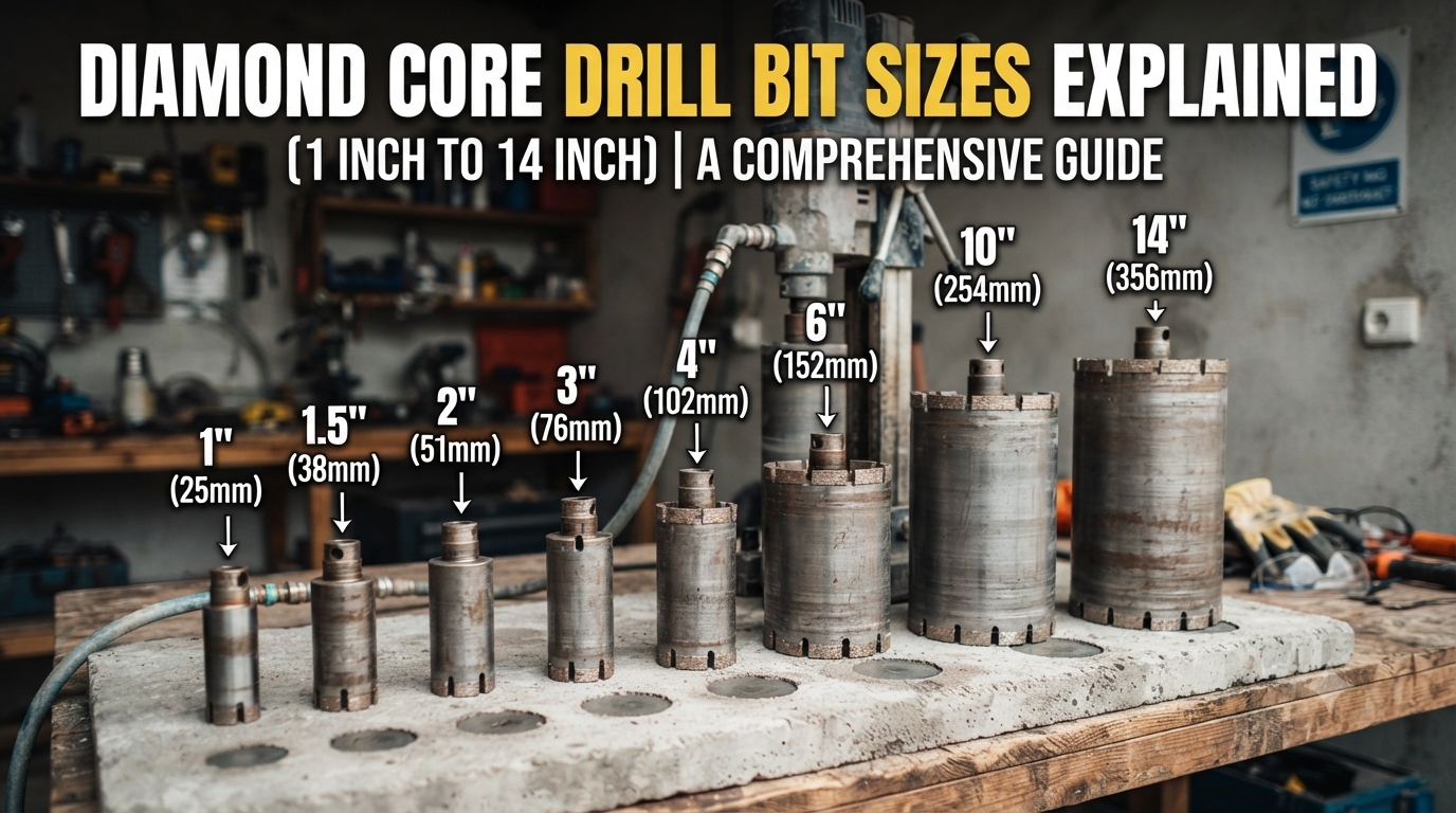 Diamond Core Drill Bit Sizes Explained: A Guide (1" to 14")