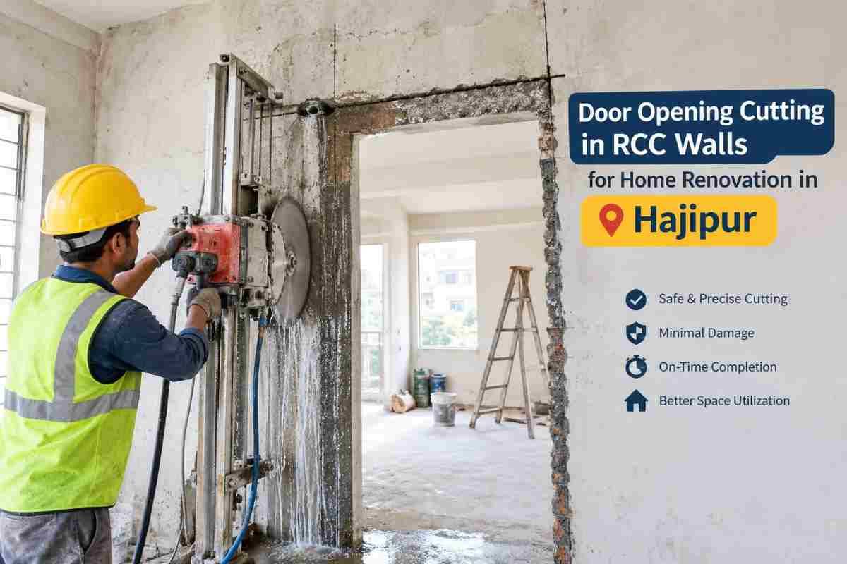 Door Opening Cutting in RCC Walls in Hajipur | Core Cutting India