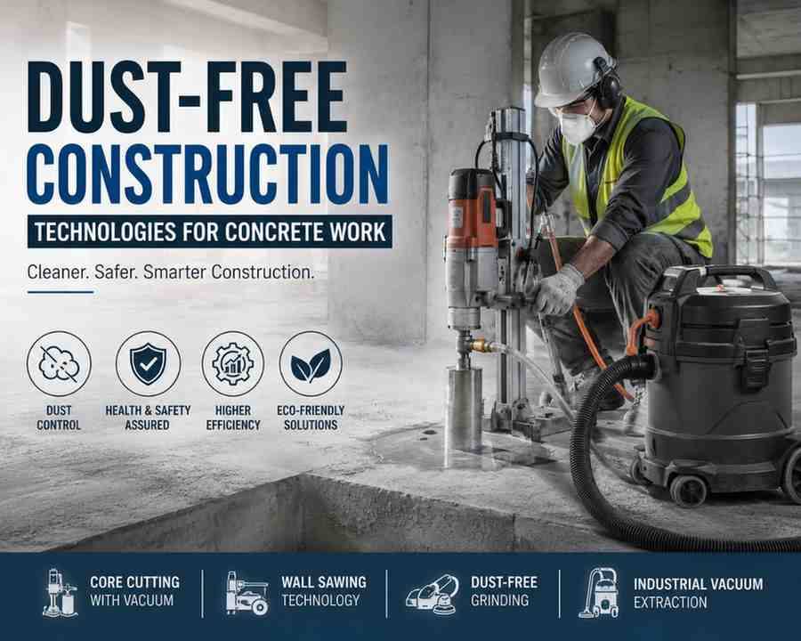 Dust-Free Construction Technologies for Concrete Work | Core Cutting India