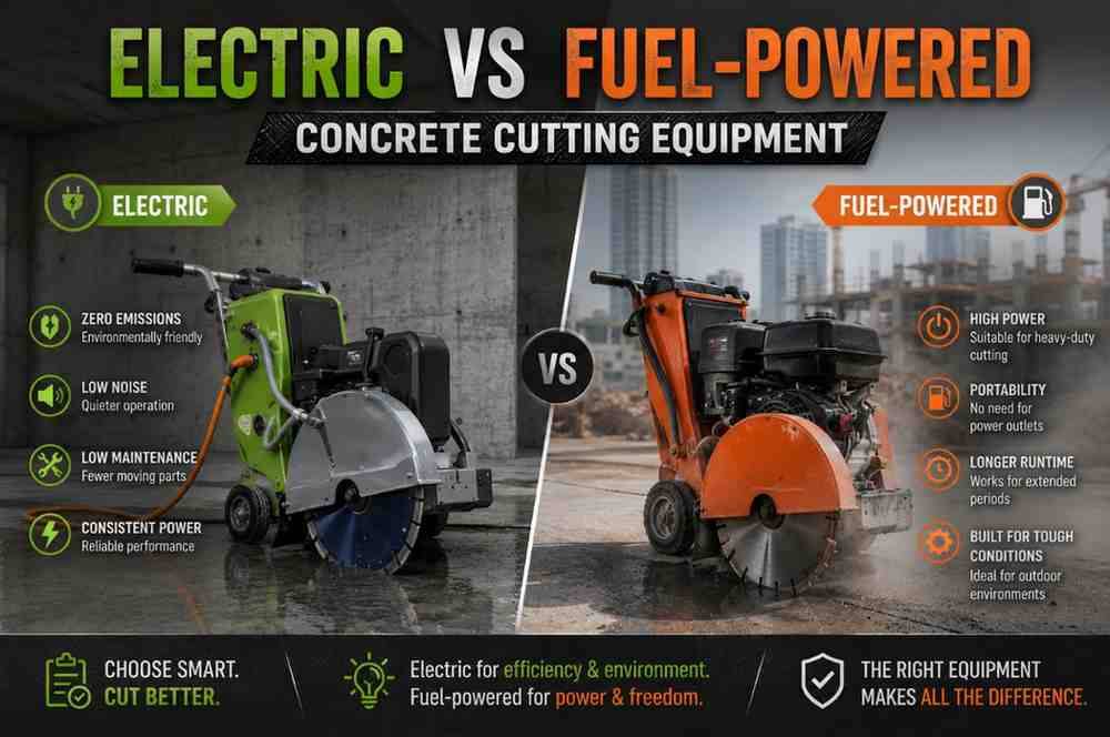 Electric vs Fuel-Powered Concrete Cutting Equipment: Which One Should You Choose? | Core Cutting India