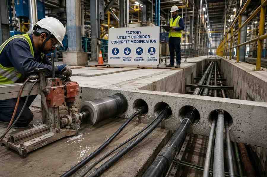 Factory Utility Corridor Concrete Modification: Ultimate Guide to Industrial Retrofitting and Trenching