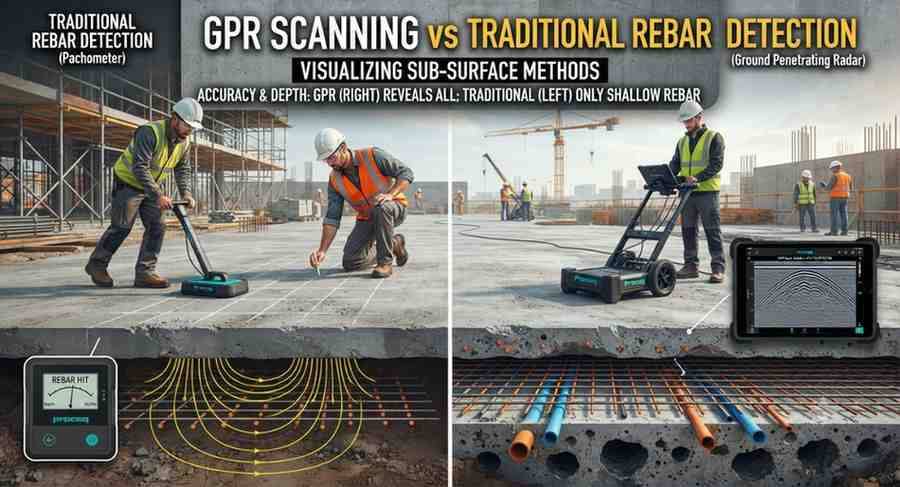GPR Scanning vs Traditional Rebar Detection | Core Cutting India
