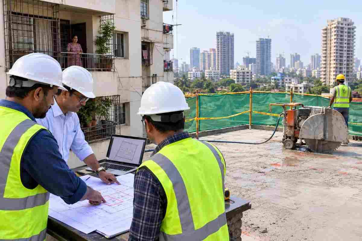 How Contractors Plan Roof Slab Cutting in Occupied Mumbai Buildings