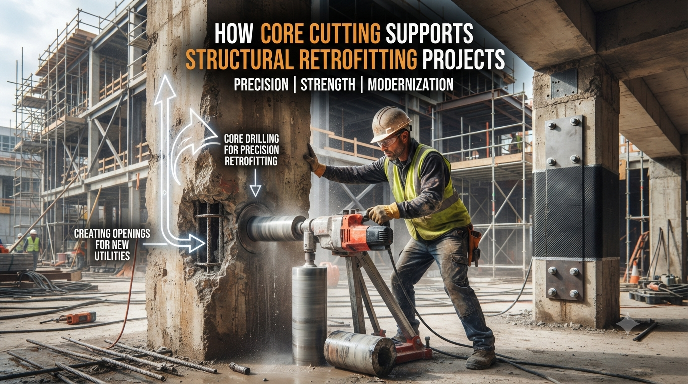 How Core Cutting Supports Structural Retrofitting Projects | Core Cutting India