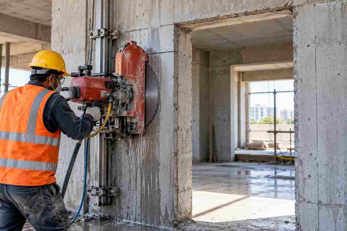 How Diamond Cutting Helps Create New Door Openings in Concrete Walls | Core Cutting India