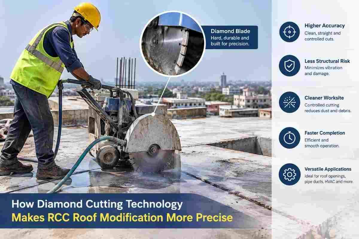 How Diamond Cutting Technology Makes RCC Roof Modification More Precise