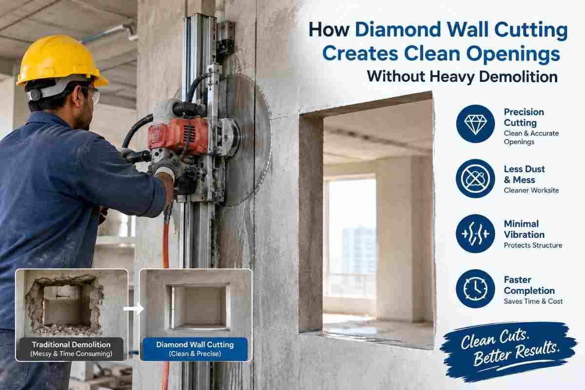 Diamond Wall Cutting: Clean Openings Without Heavy Demolition | Core Cutting India