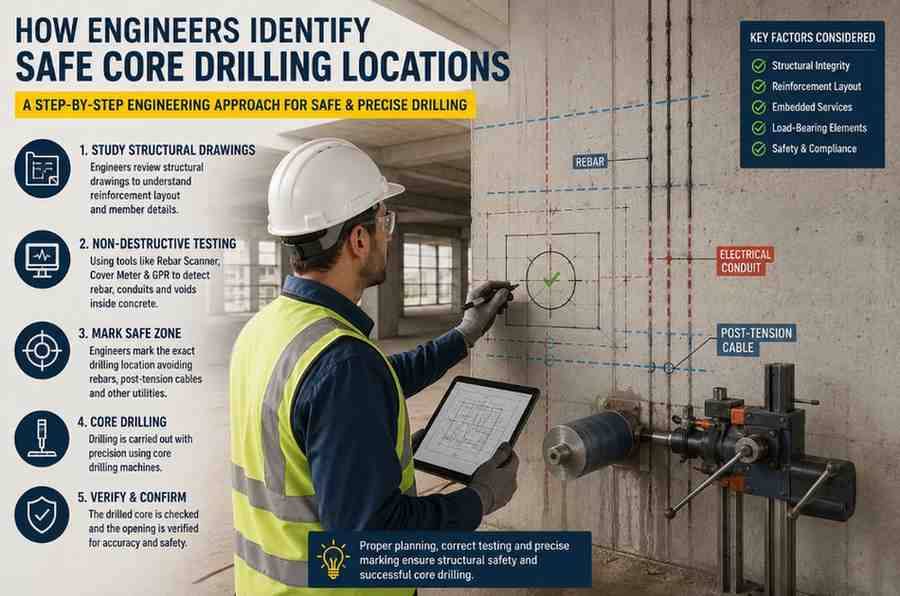 How Engineers Identify Safe Core Drilling Locations | Core Cutting India