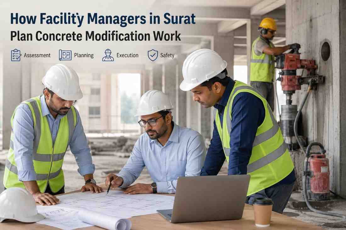 How Facility Managers in Surat Plan Concrete Modification Work | Core Cutting India