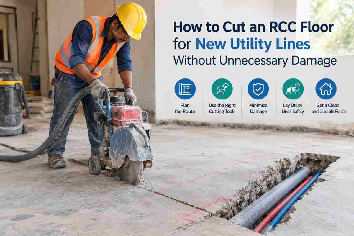How to Cut an RCC Floor for New Utility Lines Without Unnecessary Damage | Core Cutting India