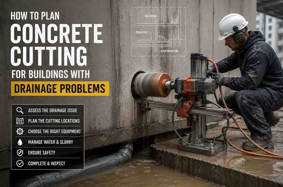 How to Plan Concrete Cutting for Buildings With Drainage Problems | Core Cutting India