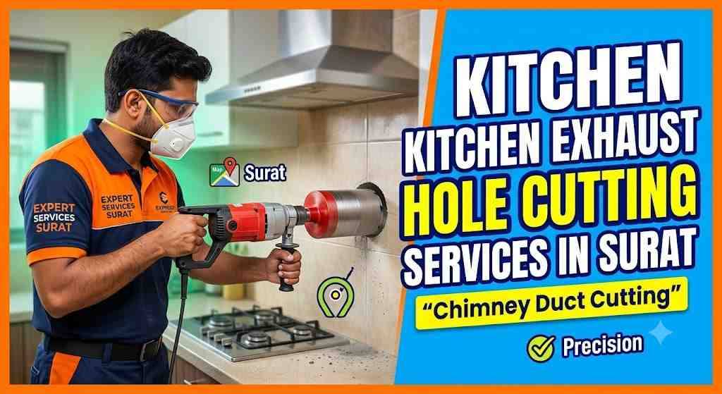 Kitchen Exhaust Hole Cutting Services in Surat | Chimney Duct Cutting