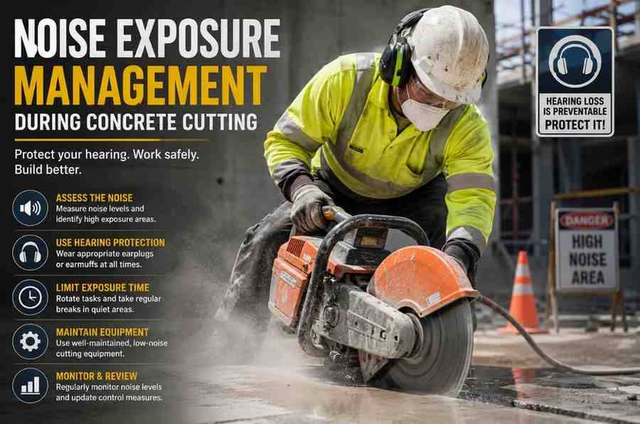 Noise Exposure Management During Concrete Cutting