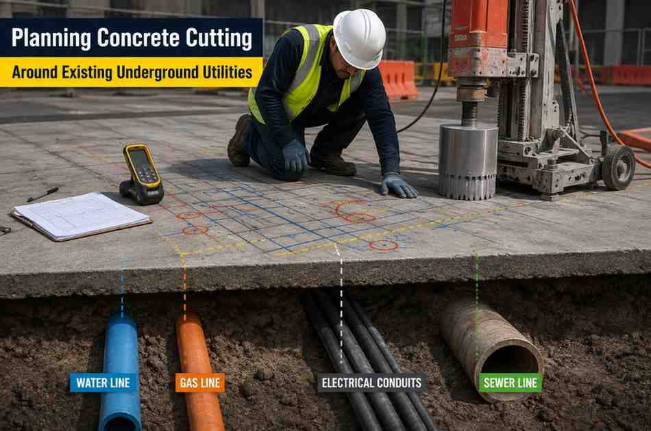 Planning Concrete Cutting Around Existing Underground Utilities: A Complete Safety & Process Guide | Core Cutting India