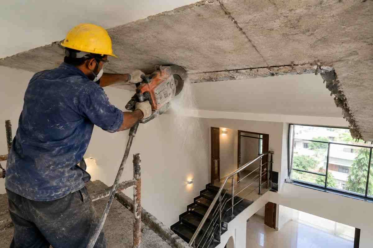 Professional Chhat Cutting for Staircase Openings in Bangalore | CoreCuttingIndia
